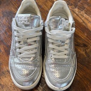 Sam Edelman Shiny Silver Sneakers